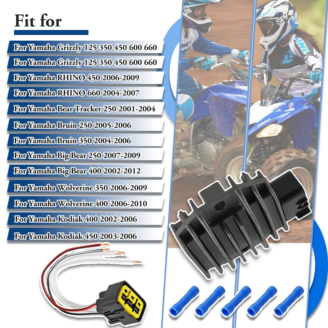 Amazon.com: Voltage Regulator Rectifier & Plug For Yamaha Grizzly